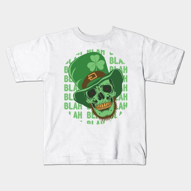 Skull Saint Patrick Day Shirt Happy St Patty's Day. Kids T-Shirt by Ekenepeken